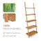 Costway 5-Tier Ladder Shelf Bamboo Bookshelf Wall-Leaning Storage Display Plant Stand